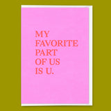 Deli Cards Grußkarte "My favorite part" | Schöne Klappkarte mit Spruch für Verliebte