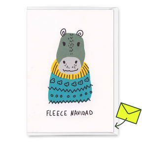 Deli Cards Grußkarte "Fleece Navidad" | Lustige Klappkarte zu Weihnachten