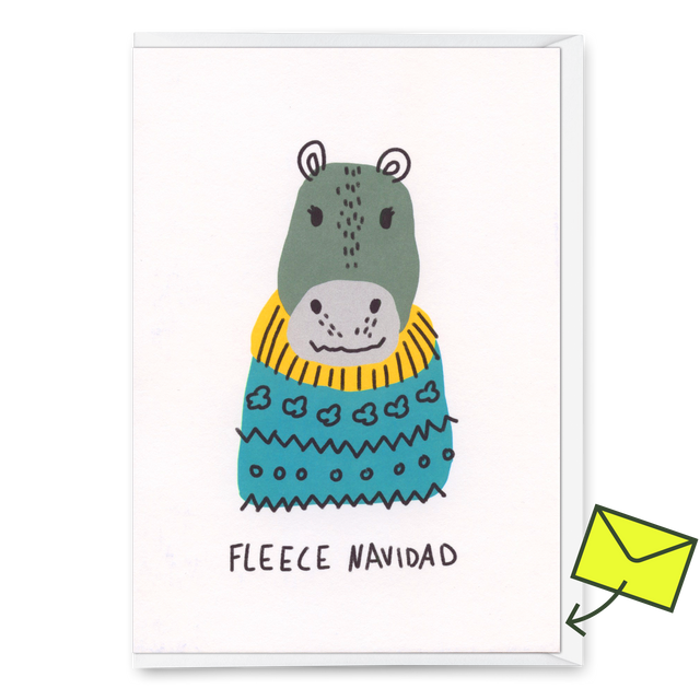 Deli Cards Grußkarte "Fleece Navidad" | Lustige Klappkarte zu Weihnachten
