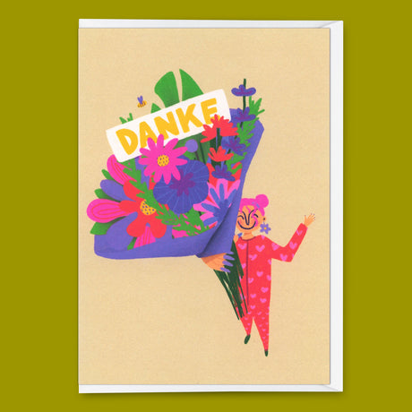 Deli Cards Grußkarte "Danke Bouqet" | Lustige Klappkarte mit Spruch zum Geburtstag