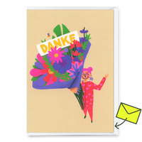 Deli Cards Grußkarte "Danke Bouqet" | Lustige Klappkarte mit Spruch zum Geburtstag