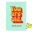 Deli Cards Grußkarte "You are old" | Lustige Klappkarte mit Spruch zum Geburtstag