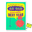 Deli Cards Grußkarte "Next year" | Lustige Klappkarte mit Spruch zum Geburtstag