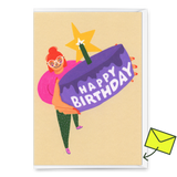 Deli Cards Grußkarte "Happy Birthday Cake" | Schöne Klappkarte zum Geburtstag