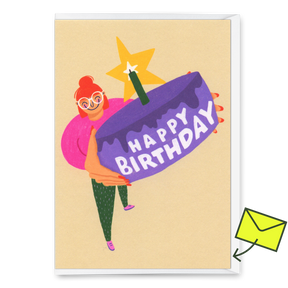 Deli Cards Grußkarte "Happy Birthday Cake" | Schöne Klappkarte zum Geburtstag