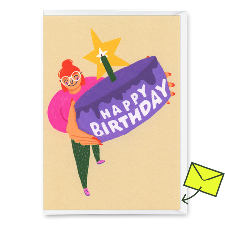 Deli Cards Grußkarte "Happy Birthday Cake" | Schöne Klappkarte zum Geburtstag