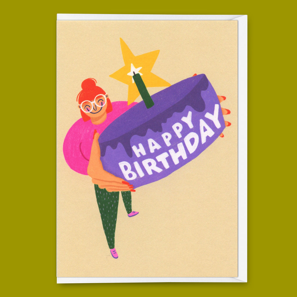 Deli Cards Grußkarte "Happy Birthday Cake" | Schöne Klappkarte zum Geburtstag