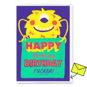 Deli Cards Grußkarte "Happy fucking birthday" | Lustige Klappkarte zum Geburtstag