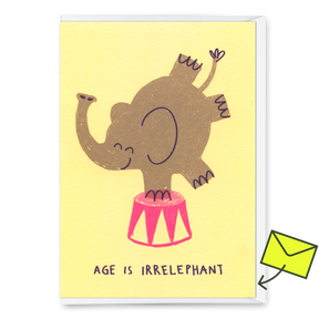 Deli Cards Grußkarte "Age is irrelephant" | Schöne Klappkarte zum Geburtstag