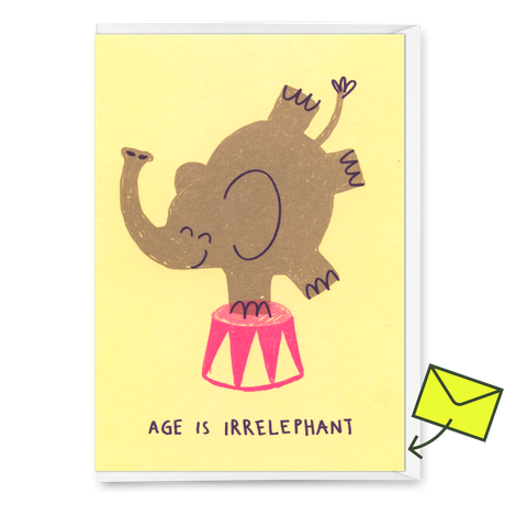 Deli Cards Grußkarte "Age is irrelephant" | Schöne Klappkarte zum Geburtstag