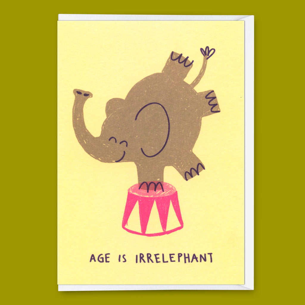 Deli Cards Grußkarte "Age is irrelephant" | Schöne Klappkarte zum Geburtstag