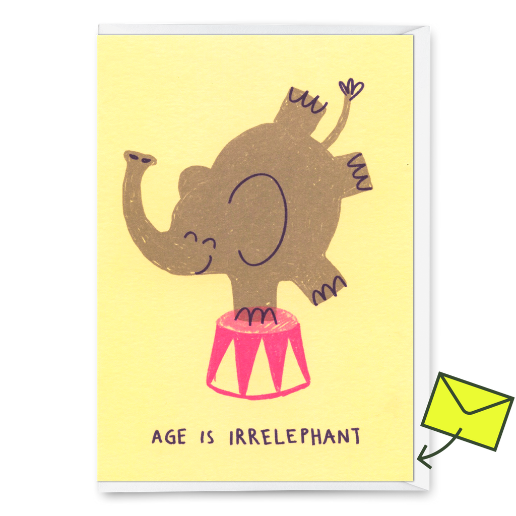 Deli Cards Grußkarte "Age is irrelephant" | Schöne Klappkarte zum Geburtstag