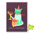 Deli Cards Grußkarte "ConCatulations" | Lustige Klappkarte mit Katzen-Motiv