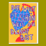 Deli Cards Grußkarte "Die Welt ist schön" | Schöne Klappkarte für Verliebte
