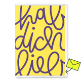 Deli Cards Grußkarte "Hab dich lieb" | Schöne Klappkarte mit Spruch