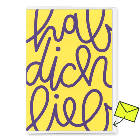 Deli Cards Grußkarte "Hab dich lieb" | Schöne Klappkarte mit Spruch