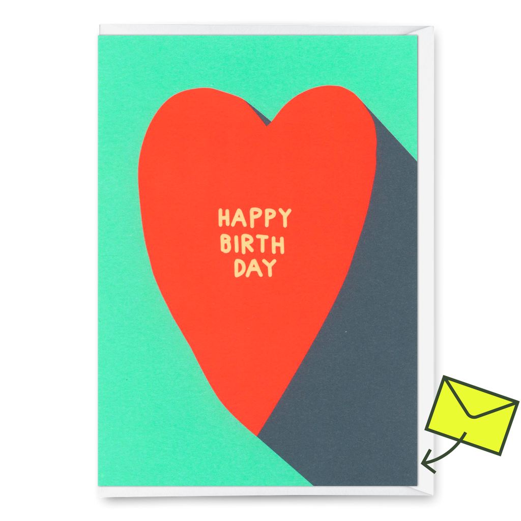 Deli Cards Grußkarte "Happy Birthday Heart" | Schöne Klappkarte zum Geburtstag