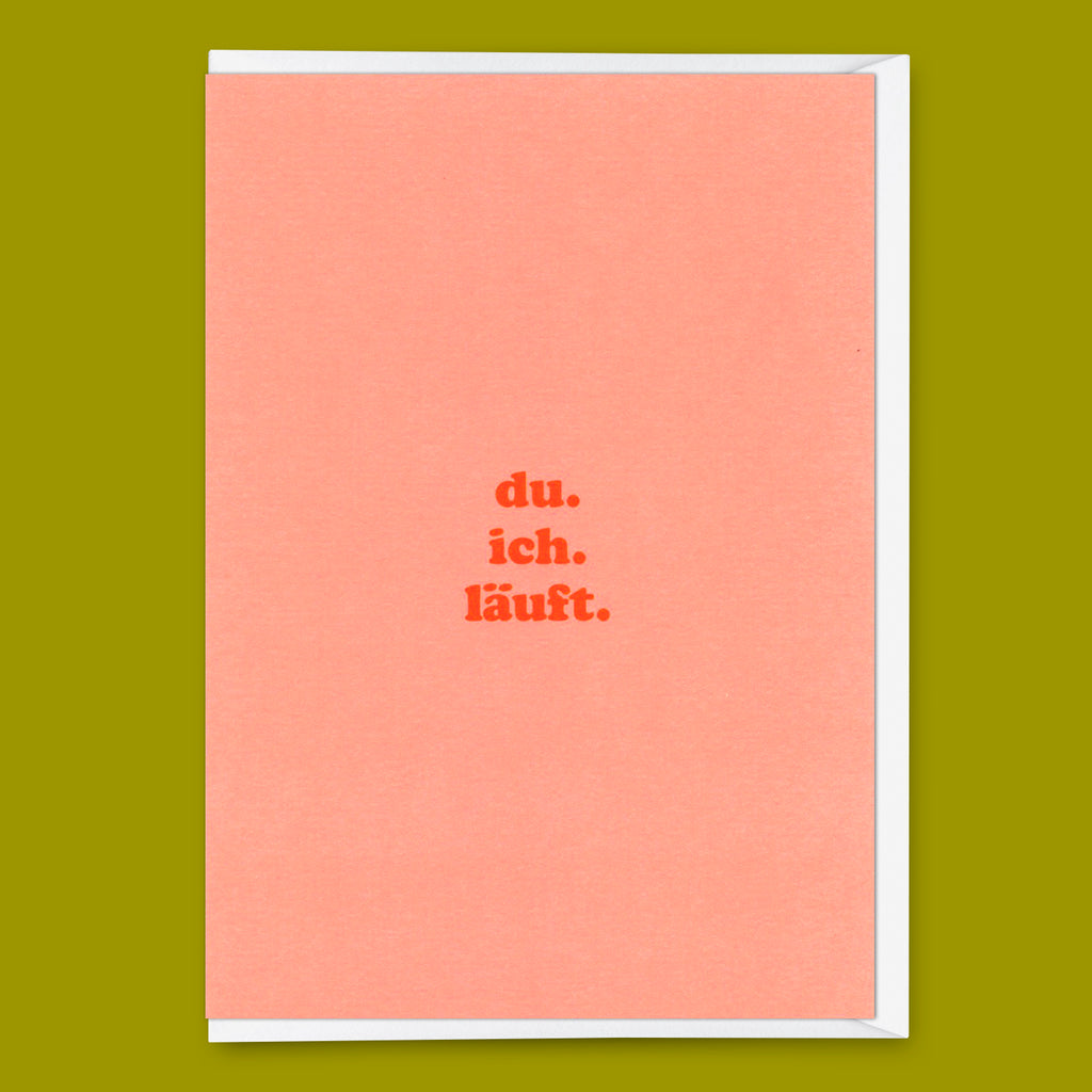 Deli Cards Grußkarte "du.ich.läuft" | Coole Klappkarte mit Spruch für Verliebte