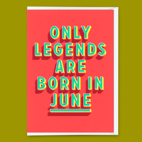 Deli Cards Grußkarte "Legends June" | Coole Klappkarte mit Spruch zum Geburtstag