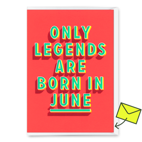 Deli Cards Grußkarte "Legends June" | Coole Klappkarte mit Spruch zum Geburtstag
