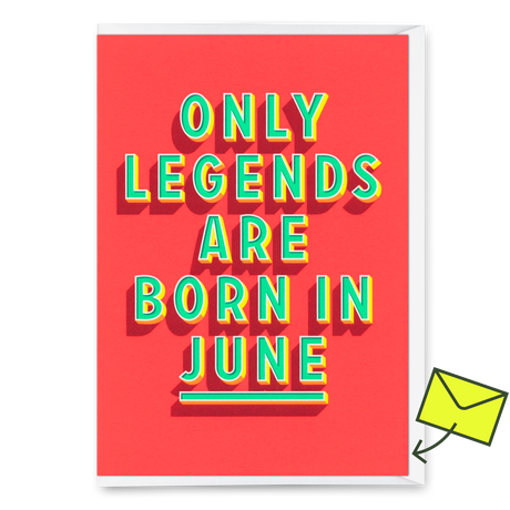 Deli Cards Grußkarte "Legends June" | Coole Klappkarte mit Spruch zum Geburtstag