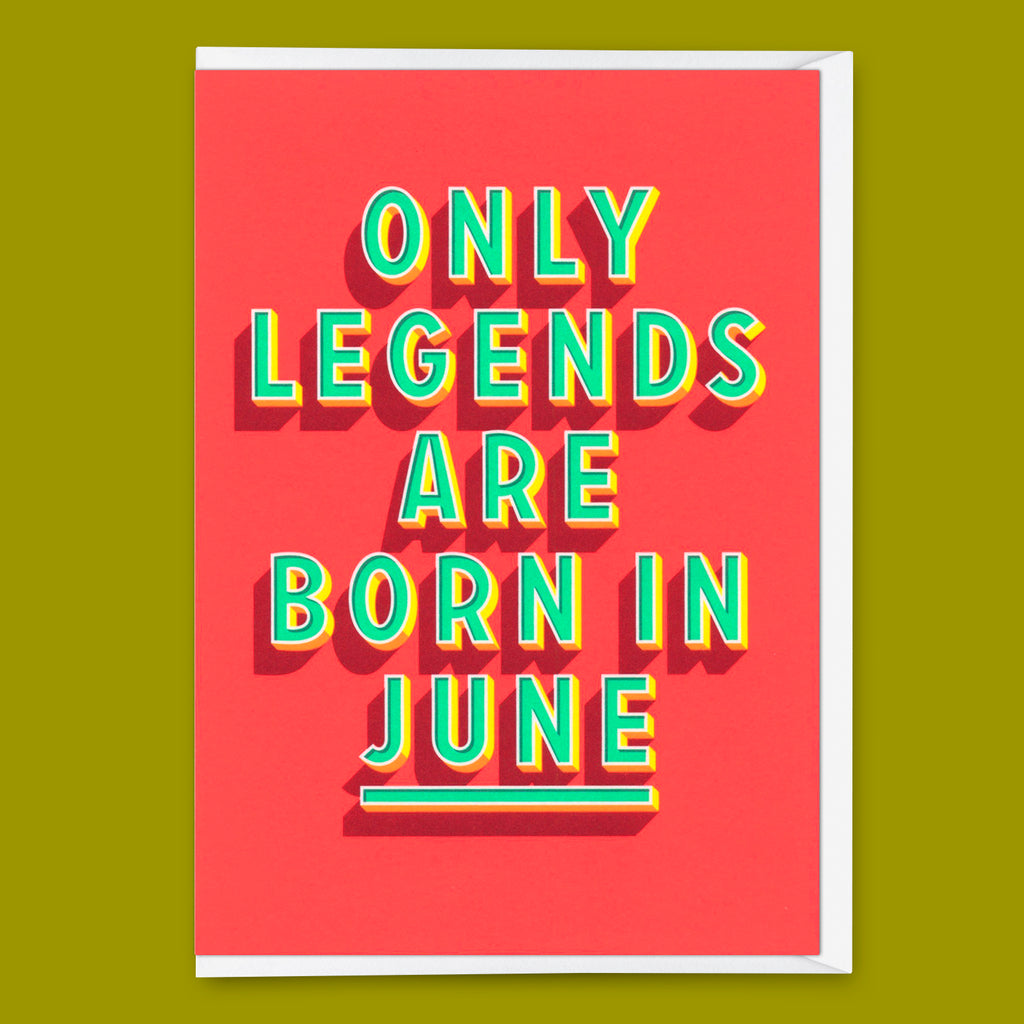 Deli Cards Grußkarte "Legends June" | Coole Klappkarte mit Spruch zum Geburtstag