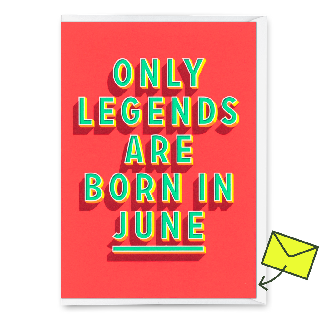 Deli Cards Grußkarte "Legends June" | Coole Klappkarte mit Spruch zum Geburtstag