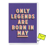 Deli Cards Grußkarte "Legends May" | Coole Klappkarte mit Spruch zum Geburtstag