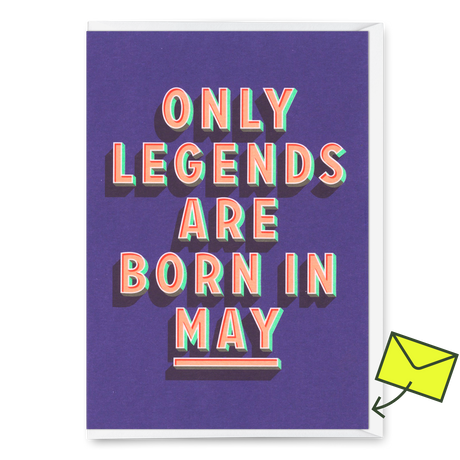 Deli Cards Grußkarte "Legends May" | Coole Klappkarte mit Spruch zum Geburtstag