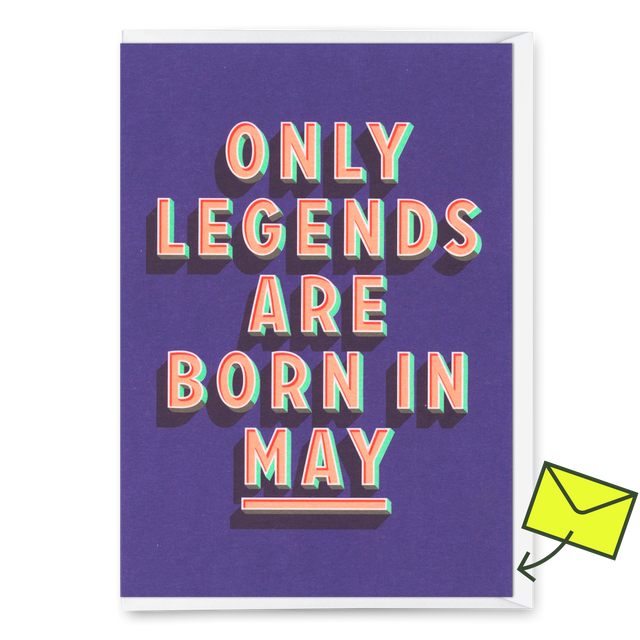 Deli Cards Grußkarte "Legends May" | Coole Klappkarte mit Spruch zum Geburtstag