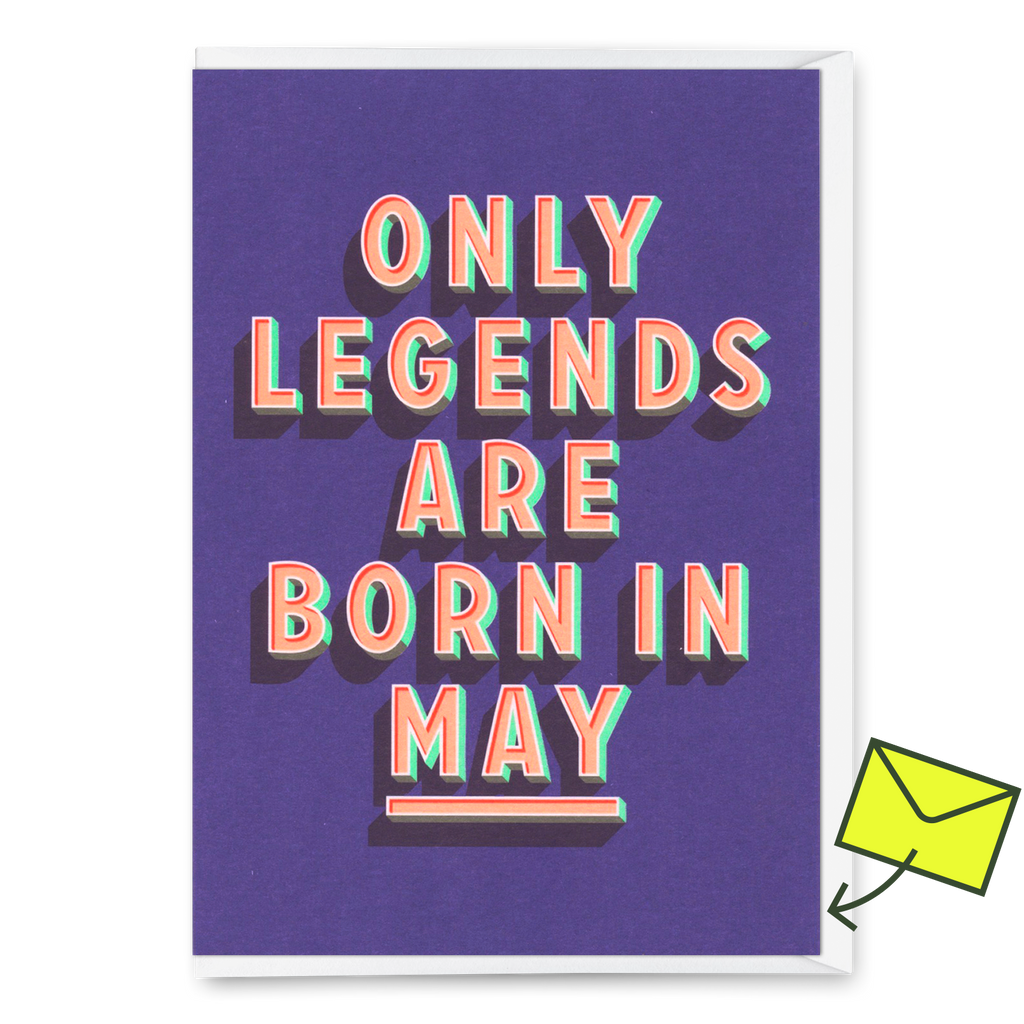 Deli Cards Grußkarte "Legends May" | Coole Klappkarte mit Spruch zum Geburtstag