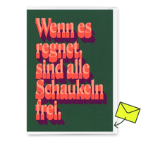 Deli Cards Grußkarte "Wenn es regnet" | Besondere Klappkarte mit Spruch