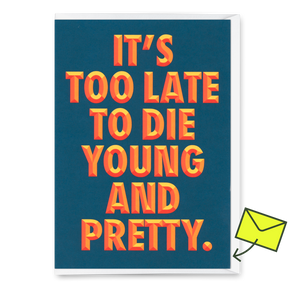 Deli Cards Grußkarte "Young and pretty" | Lustige Klappkarte mit Spruch zum Geburtstag