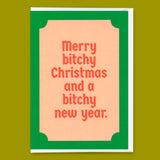 Deli Cards Grußkarte "Bitchy christmas" | Lustige Klappkarte mit Spruch zu Weihnachten