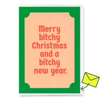 Deli Cards Grußkarte "Bitchy christmas" | Lustige Klappkarte mit Spruch zu Weihnachten