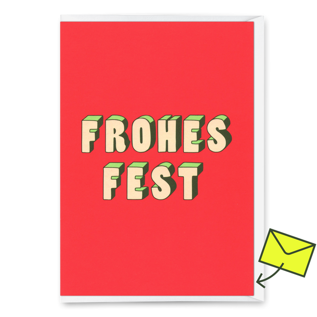 Deli Cards Grußkarte "Frohes Fest 3D" | Coole Klappkarte zu Weihnachten