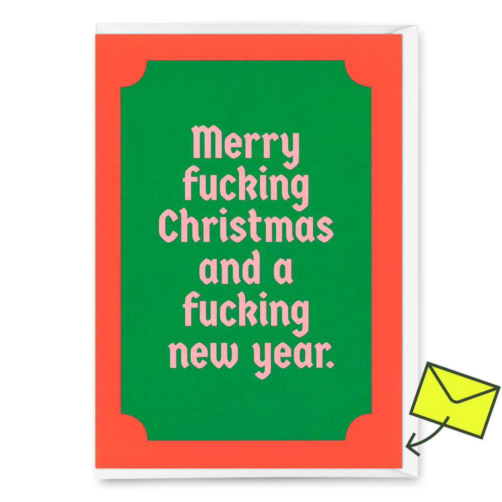 Deli Cards Grußkarte "Fucking Xmas" | Lustige Klappkarte mit Spruch zu Weihnachten