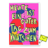 Deli Cards Grußkarte "Tag zum Knutschen" | Besondere Klappkarte für Verliebte