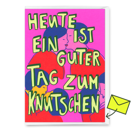 Deli Cards Grußkarte "Tag zum Knutschen" | Besondere Klappkarte für Verliebte