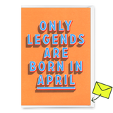 Deli Cards Grußkarte "Legends April" | Coole Klappkarte mit Spruch zum Geburtstag