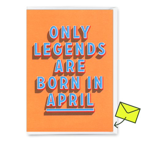 Deli Cards Grußkarte "Legends April" | Coole Klappkarte mit Spruch zum Geburtstag