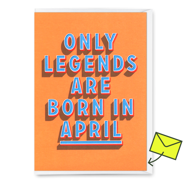 Deli Cards Grußkarte "Legends April" | Coole Klappkarte mit Spruch zum Geburtstag