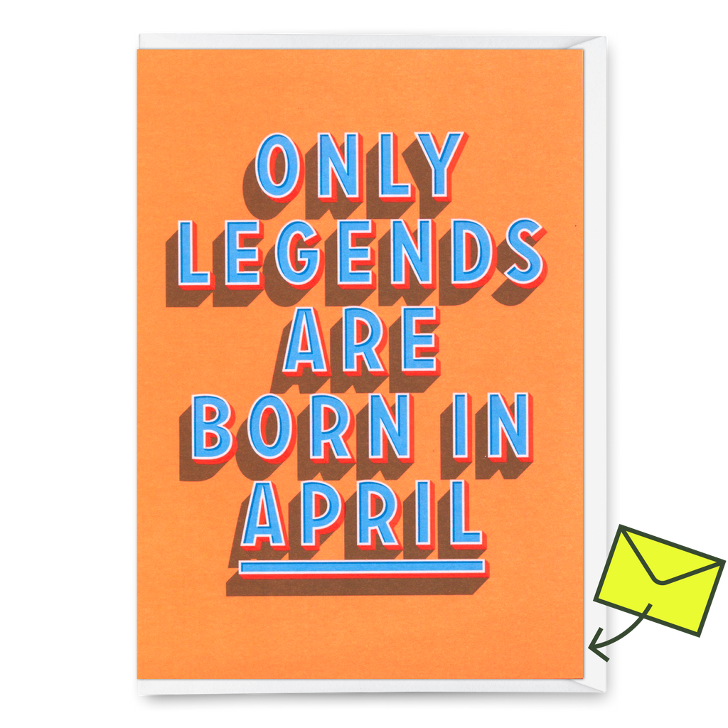 Deli Cards Grußkarte "Legends April" | Coole Klappkarte mit Spruch zum Geburtstag