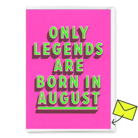 Deli Cards Grußkarte "Legends August" | Coole Klappkarte mit Spruch zum Geburtstag