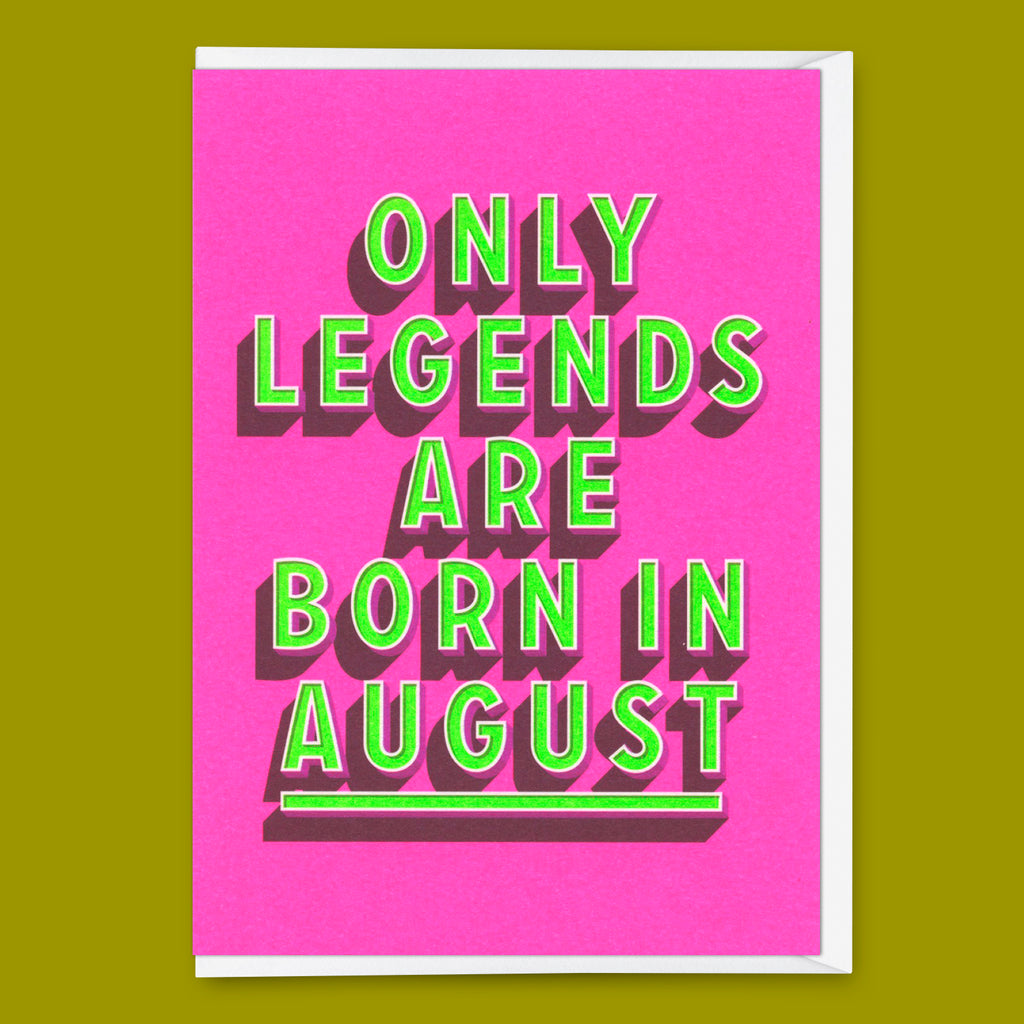 Deli Cards Grußkarte "Legends August" | Coole Klappkarte mit Spruch zum Geburtstag