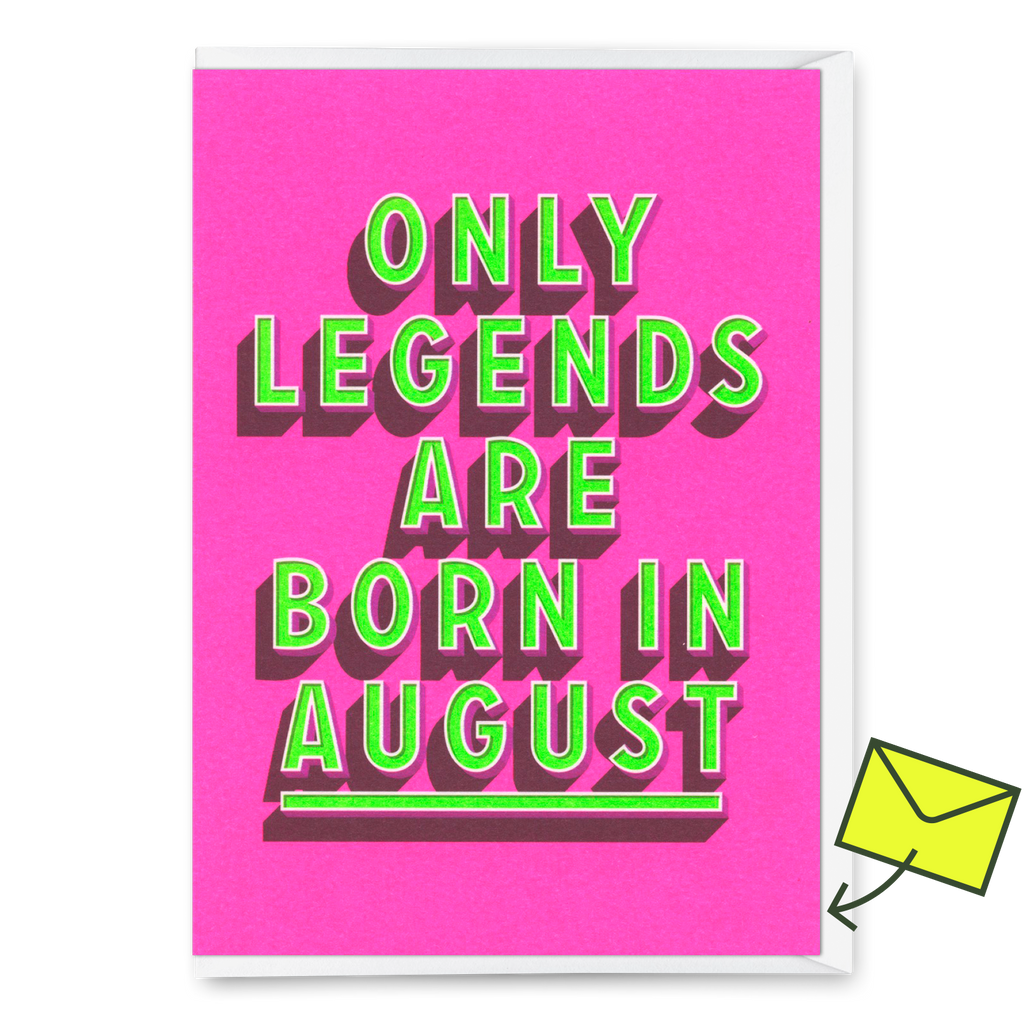 Deli Cards Grußkarte "Legends August" | Coole Klappkarte mit Spruch zum Geburtstag