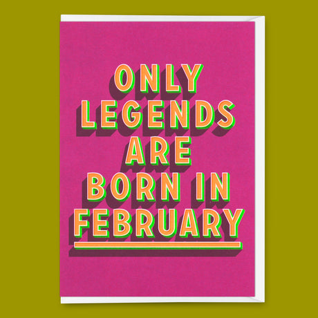 Deli Cards Grußkarte "Legends February" | Coole Klappkarte mit Spruch zum Geburtstag