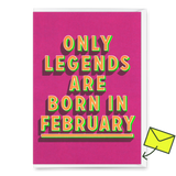 Deli Cards Grußkarte "Legends February" | Coole Klappkarte mit Spruch zum Geburtstag