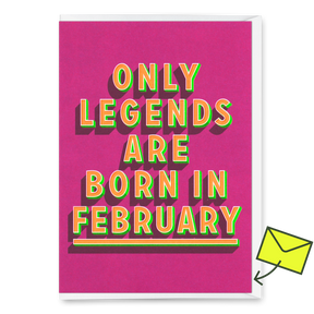 Deli Cards Grußkarte "Legends February" | Coole Klappkarte mit Spruch zum Geburtstag