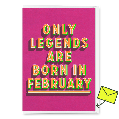 Deli Cards Grußkarte "Legends February" | Coole Klappkarte mit Spruch zum Geburtstag